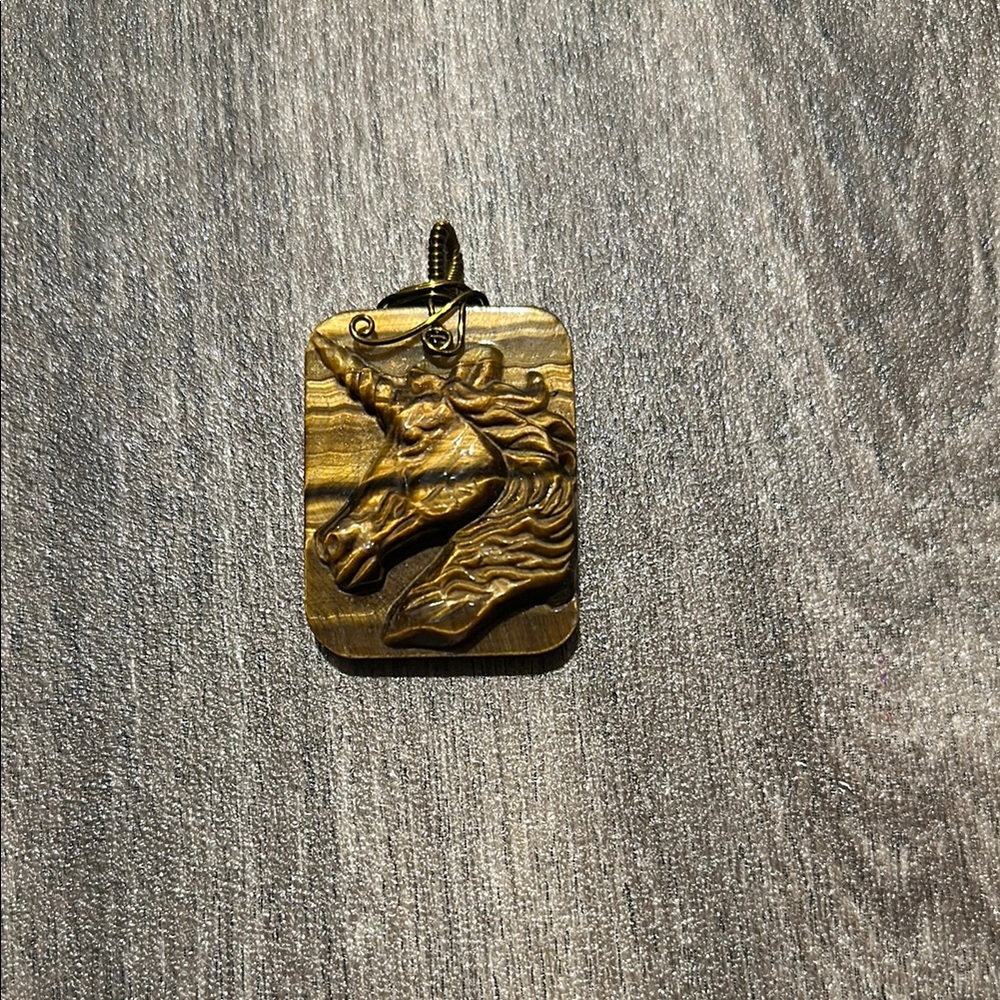 Tigers Eye Unicorn Pendant